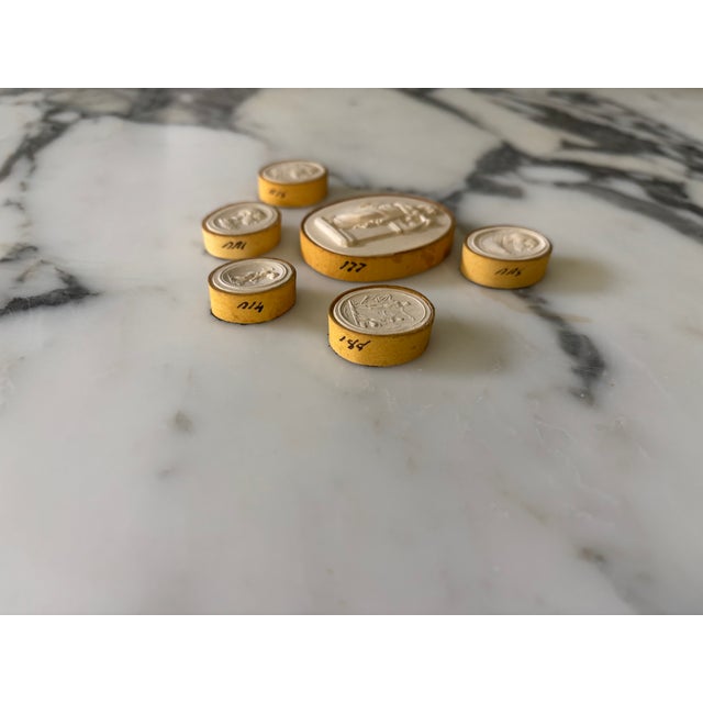 Grand Tour Antique Italian Grand Tour Plaster Intaglios - Set of 6 (Group #10) For Sale - Image 3 of 11