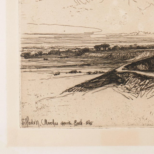 English Marshes Opposite Erith by Francis Seymour Haden, 1865 For Sale - Image 3 of 10