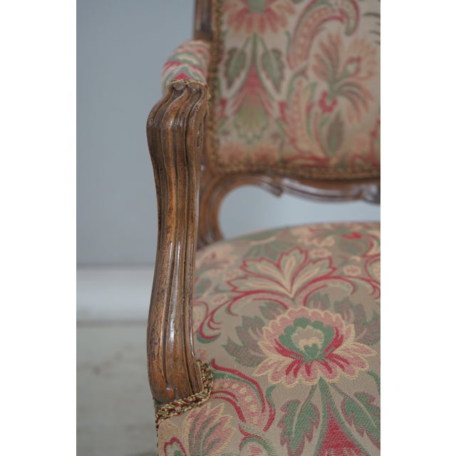 Set of 8 French Louis XV Style Cane Back Dining Chairs - New Upholstery For Sale - Image 10 of 18