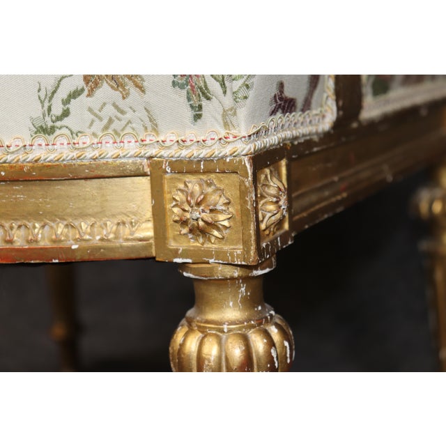 Pair 19th C. French Louis XVI Style Carved Giltwood Armchairs For Sale - Image 14 of 18