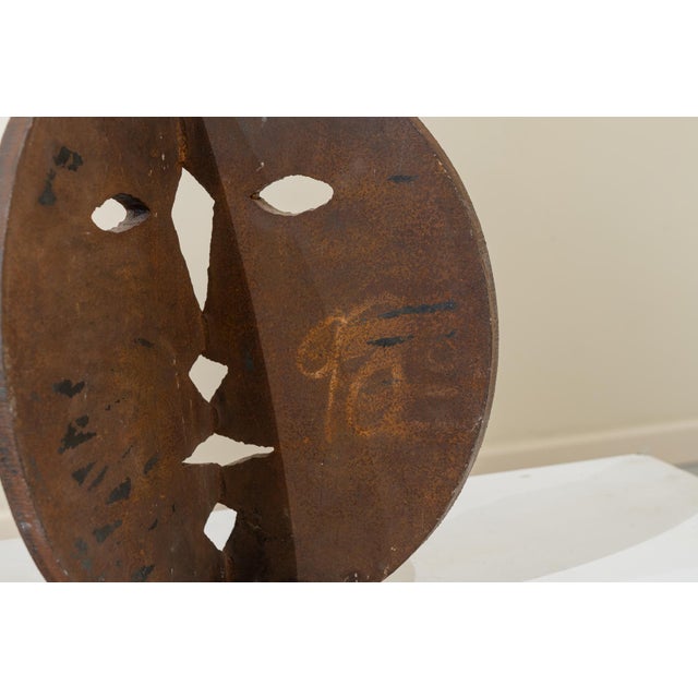 Brutalist Iron Mask Sculpture, 20th Century For Sale - Image 6 of 8