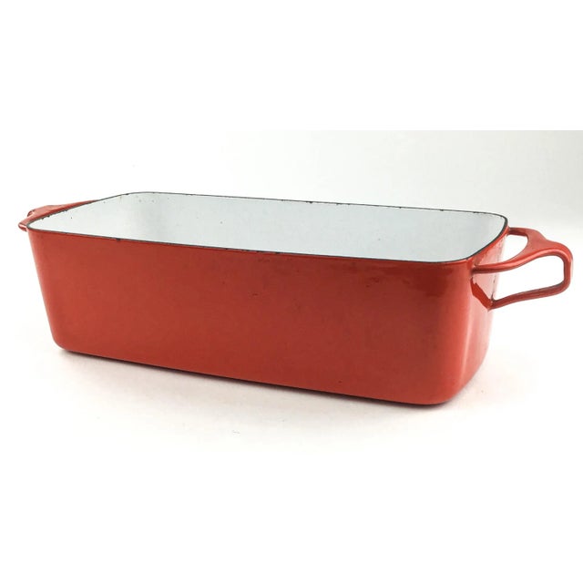 1970s Vintage Dansk Red Enamel Loaf Pan France For Sale - Image 5 of 12