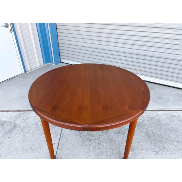 1960s Danish Modern Teak Extendable Dining Table For Sale - Image 4 of 15