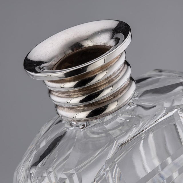 20th Century English Art Deco Solid Silver & Cut Glass Decanters, 1910s, Set of 3 For Sale - Image 13 of 18