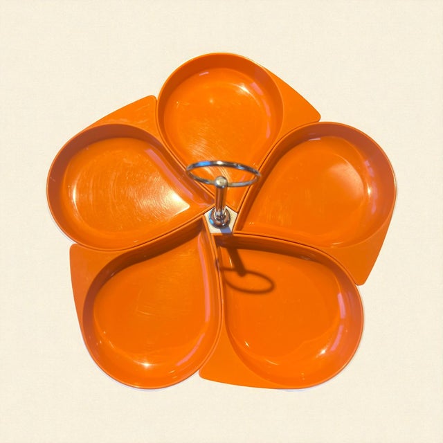 Vintage Orange Snack Bowls, 1960s, Set of 6 For Sale - Image 4 of 6