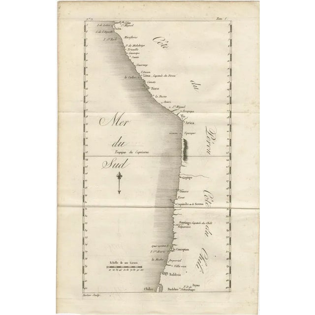 Antique Map of the Coast of Peru and Chile, 1760s For Sale - Image 10 of 10