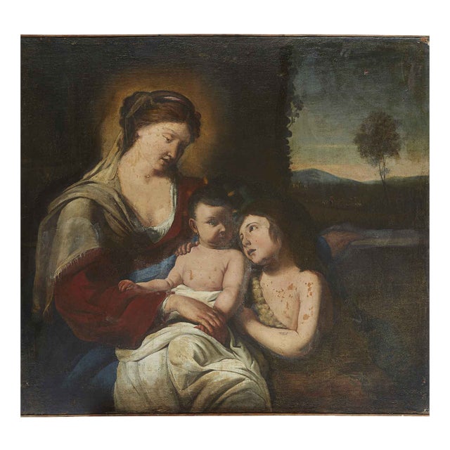 Madonna and Child with the Infant Saint John, 1600s, Oil on Canvas For Sale