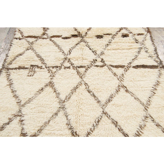 Rug & Kilim Vintage Moroccan Berber Shag Wool Rug With Diamond Grid by Rug & Kilim, 1950-1959 For Sale - Image 4 of 9