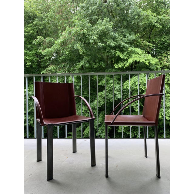 Mid-Century Leather Chairs by Carlo Bartoli for Matteo Grassi, 1990s, Set of 2 For Sale - Image 17 of 18