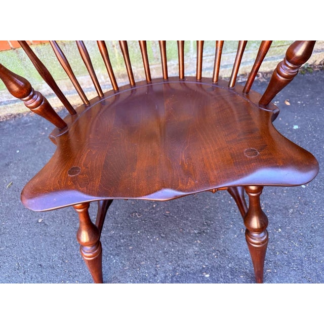 Brown Set of 4 Early American Style Comback Windsor Chairs For Sale - Image 8 of 16