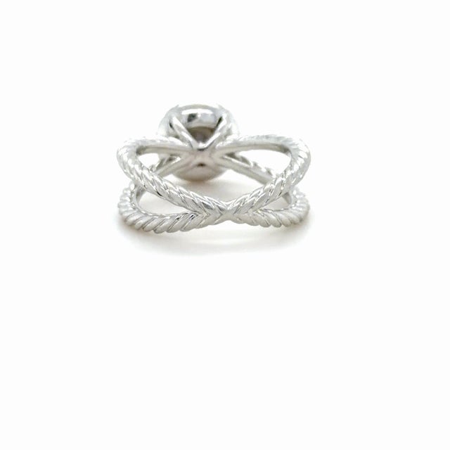 David Yurman, 1.24 Carat Round Brilliant Diamond Crossover Cable Engagement Ring, Size 3.75 For Sale - Image 4 of 8