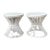 Vintage White Stick Rattan Hourglass Tables - A Pair For Sale
