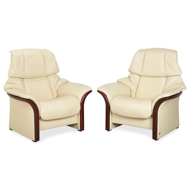 Eldorado Armchairs in Cream Leather from Stressless, Set of 2 For Sale - Image 18 of 18