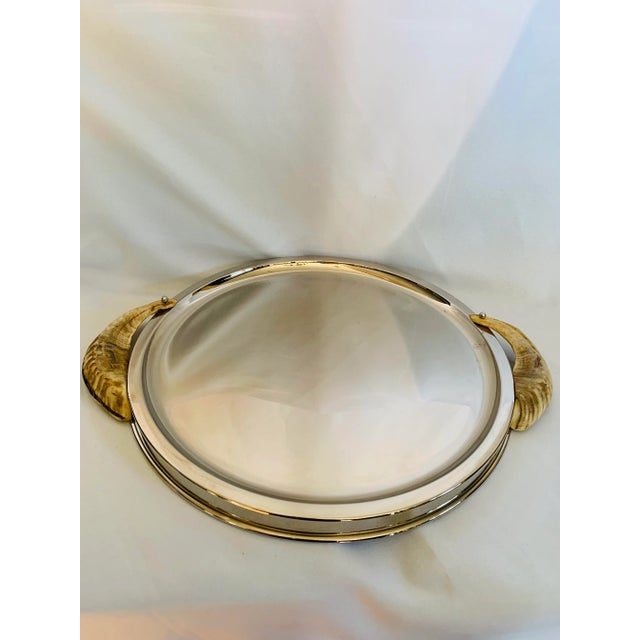Mid 20th Century Ravarini Castoldi Vintage Silverplate & Horn Handle Tray For Sale - Image 13 of 13
