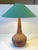 Large Danish Stoneware Table Lamp with Green Shade from Sejer, 1970s For Sale - Image 4 of 14