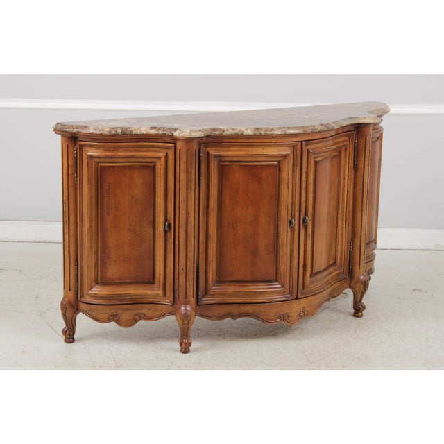 Age: Approx: 25 Years Old Details: Light Factory Distressed Bonnille Credenza Shapely Top High Quality Construction Large...