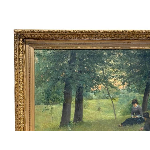 Victor Lecomte, Gallant Scene, 1881, Oil on Canvas, Framed For Sale - Image 9 of 13