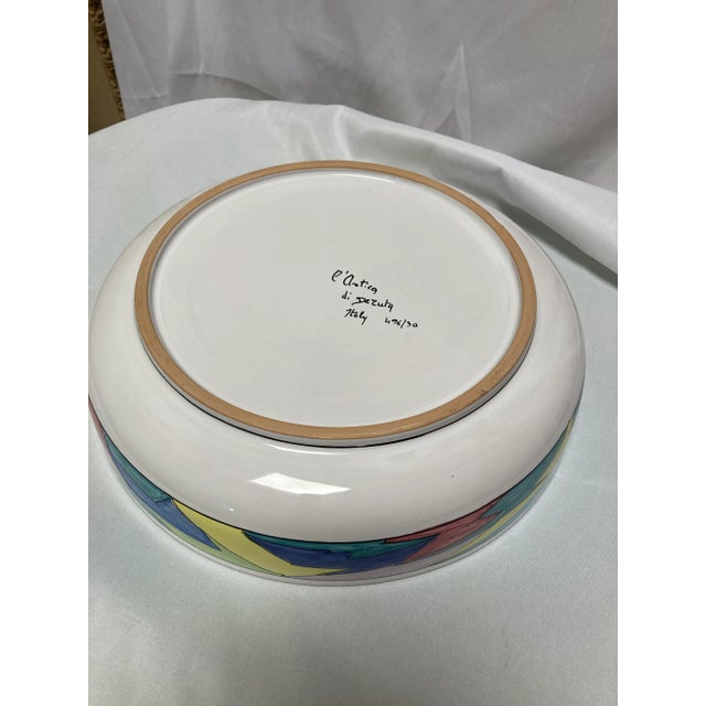 Mid 20th Century Vintage Italian l'Antica DI DeZutq Italian Pottery Serving Bowl For Sale - Image 5 of 7
