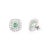 Georgian Revival Square Cut Emerald Earrings With Real Diamonds- 2 Pieces For Sale In New York - Image 6 of 10