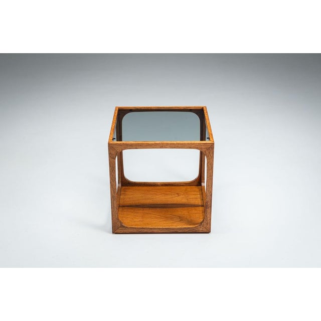 Side Table in Rosewood with Smoked Glass Top by Jacob Brink, 1960s For Sale - Image 4 of 13