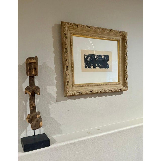 Black Mid-Century Black & White Abstract Painting by Artist Royden Card, 21.75” X 24.75” For Sale - Image 8 of 8