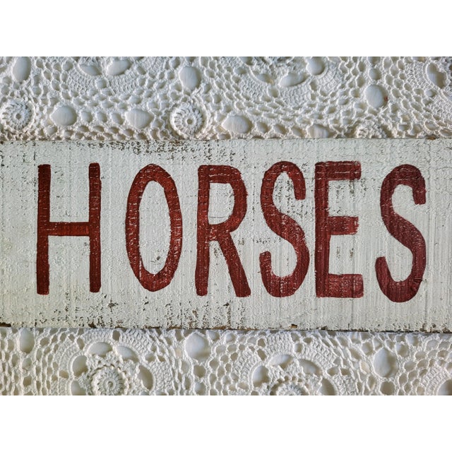Handpainted Vintage 'Horses for Sale' Wooden Sign For Sale - Image 4 of 4
