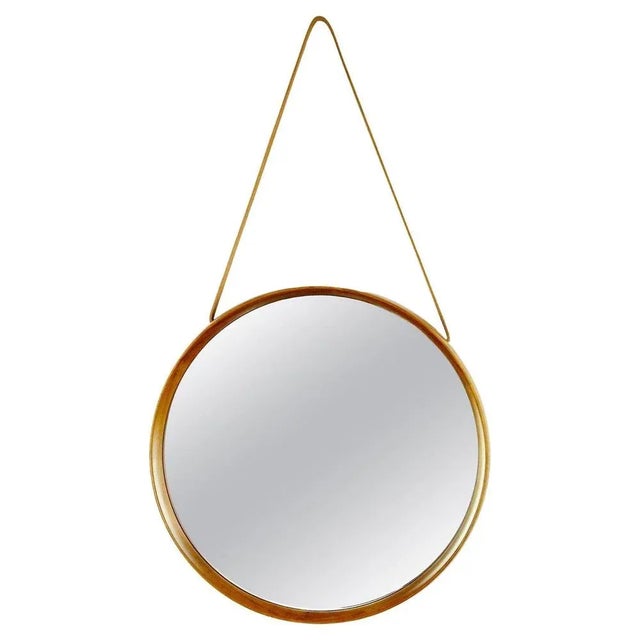 Brown Scandinavian Teak Mirror attributed to Uno and Osten Kristiansson for Luxus Vittsjö Sweden, 1960s For Sale - Image 8 of 8