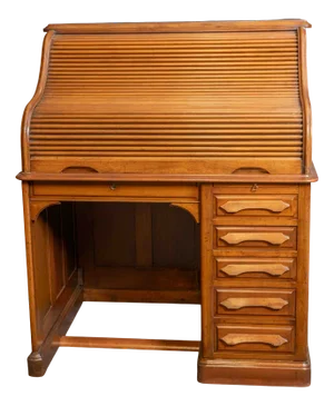 Edwardian Walnut Roll Top Desk, 1890s