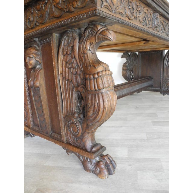 Vintage Art Deco Eagle Ornate Desk, 1920s For Sale - Image 10 of 18