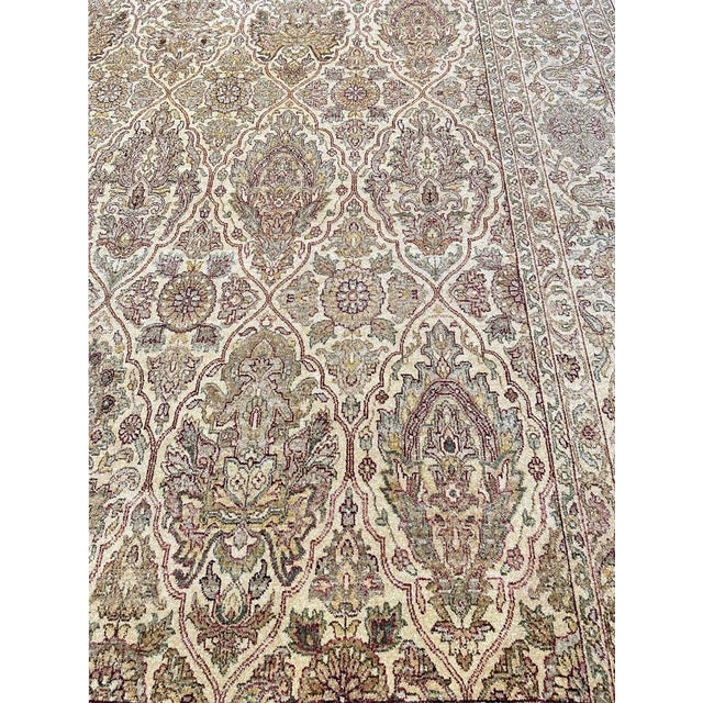 Tan 9x13 Indo Agra Area Rug - 107047 For Sale - Image 8 of 12