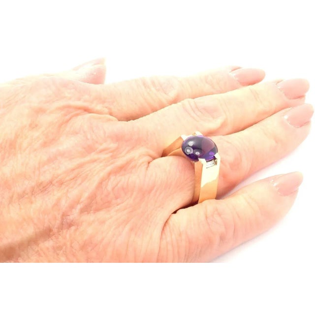Cartier Tankissi 18k Yellow Gold Diamond Large Amethyst Ring Paper About Cartier: The company has a long and distinguished...