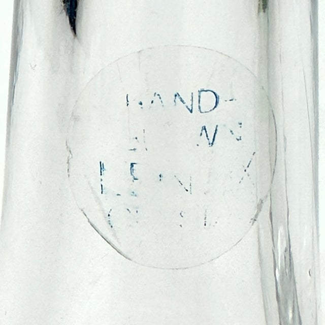 Transparent Timeless Classic Hand-Blown Lead Crystal Candleholders by Lennox - A Pair For Sale - Image 8 of 8