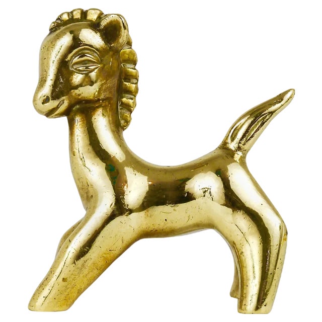 Mid-Century Brass Horse Figurine by Walter Bosse for Hertha Baller, Austria, 1950s For Sale
