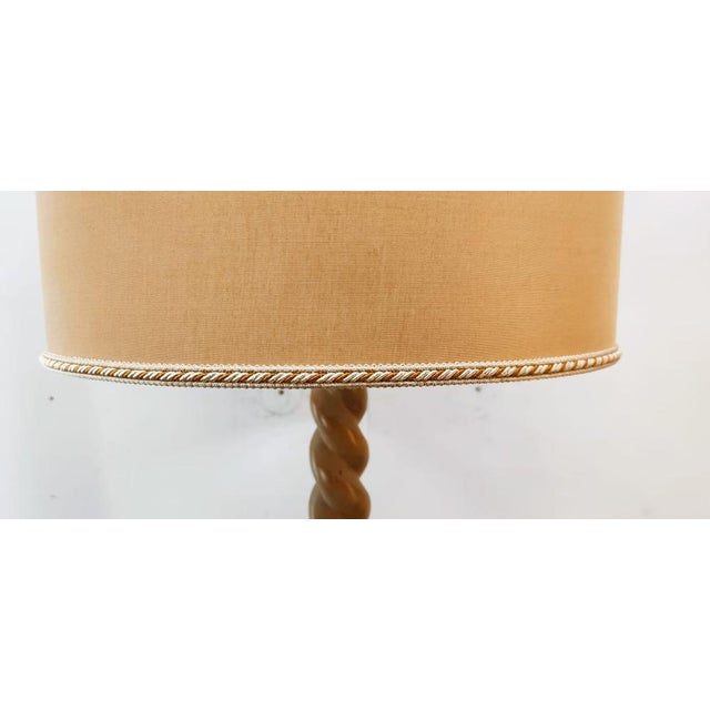 Floor Lamp with Twisted Wood Base For Sale - Image 12 of 14