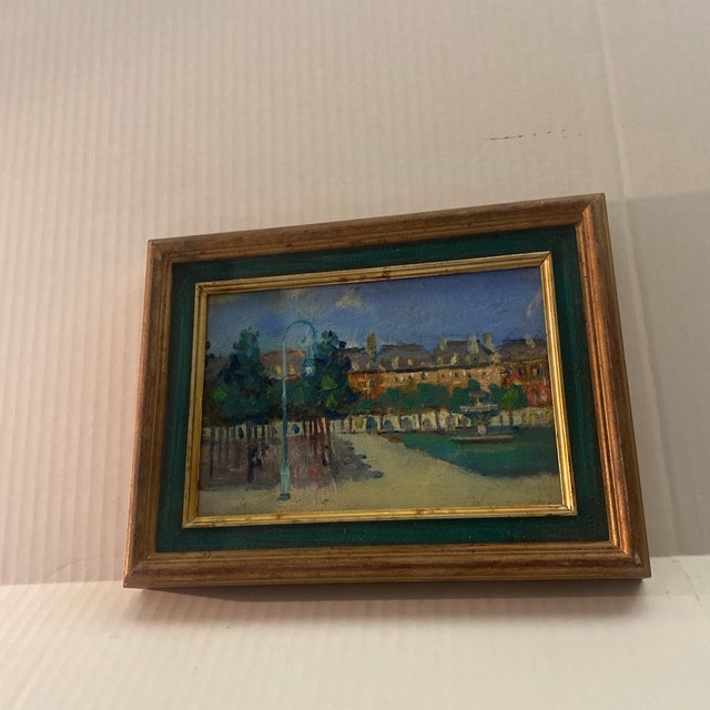 A 20th-Century French Oil Painting With Inscribed Text and Monogram. For Sale - Image 4 of 12
