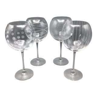 Mikasa Balloon Wine Glasses - Assorted Set of 4 For Sale
