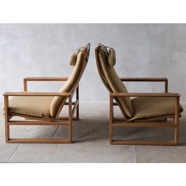 Wood Set of Model 2254 Sled Lounge Chairs in Oak by Børge Mogensen, 1950s For Sale - Image 7 of 11