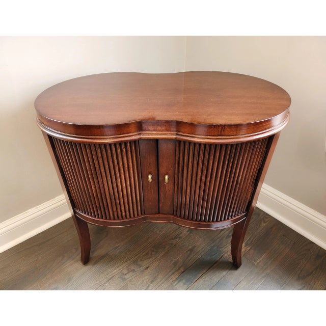 Wood 1990s Century Furniture Kidney Shaped Piccadilly Storage Side Table For Sale - Image 7 of 12