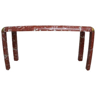 6ft X 28"h Marble Console Table Karl Springer Style For Sale