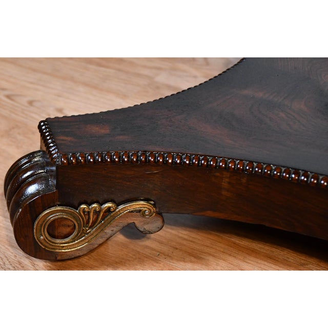 1890 Antique English Rosewood Applied Bronze Center Table / Sofa Table For Sale - Image 12 of 12