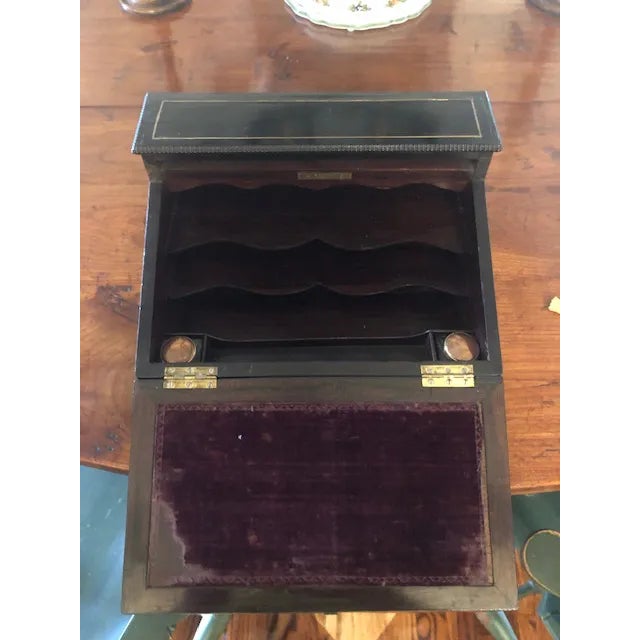 Lovely Antique Regency Period Stationery Box in excellent condition. Dated 1810. Likely English origin. Beautiful ebonized...