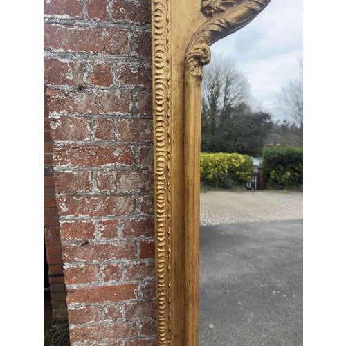 Large Antique English Framed Gilt Mirror, 1800s For Sale - Image 4 of 7
