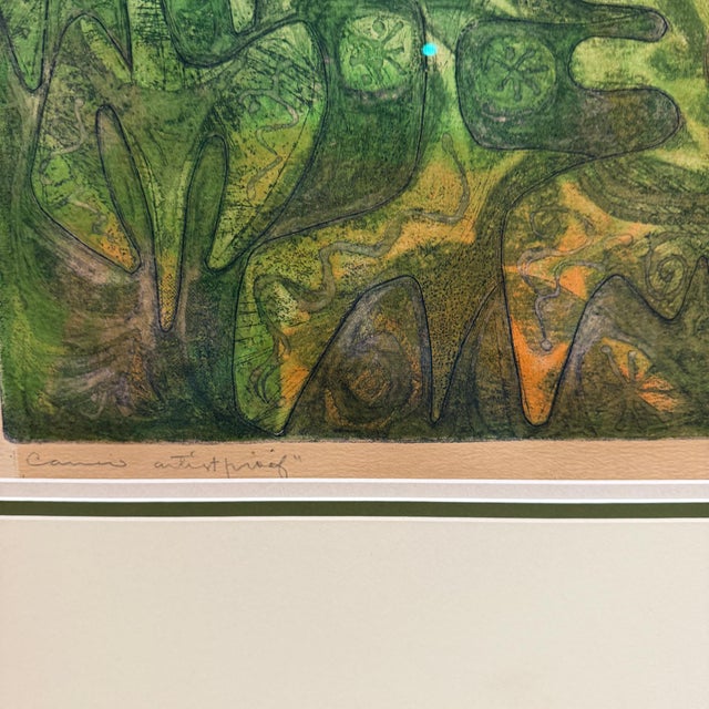 Amber Original Abstract Etching Titled & Signed in Pencil Mid-Century Modern For Sale - Image 8 of 14