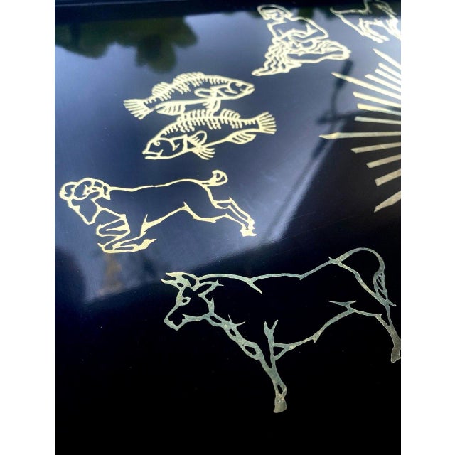 Celestial Zodiac Tray Vintage Couroc of Monterey | 12 Astrological Signs | Mid-Century California Design For Sale In San Francisco - Image 6 of 15