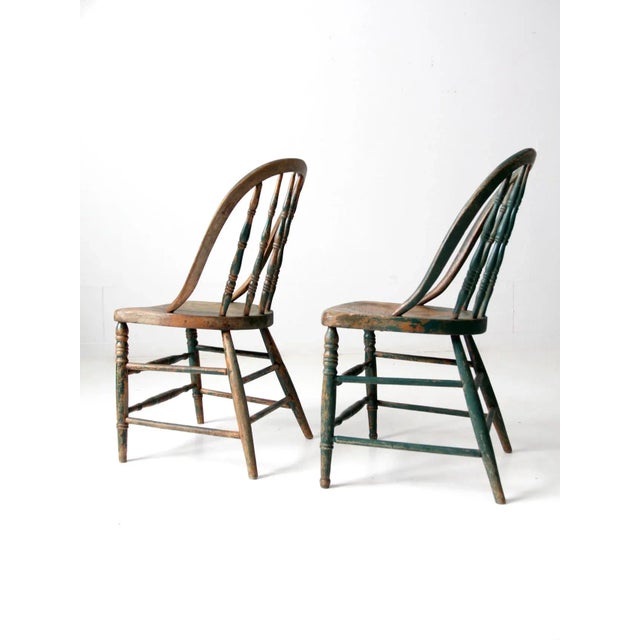 Antique Windsor Chairs Pair For Sale - Image 10 of 13