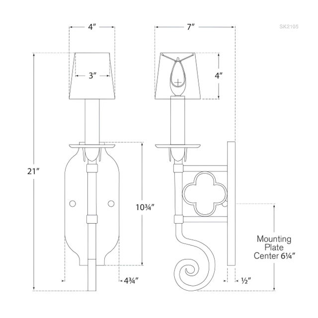 Visual Comfort Suzanne Kasler for Visual Comfort Signature Margarite Single Sconce in Gilded Iron For Sale - Image 4 of 4