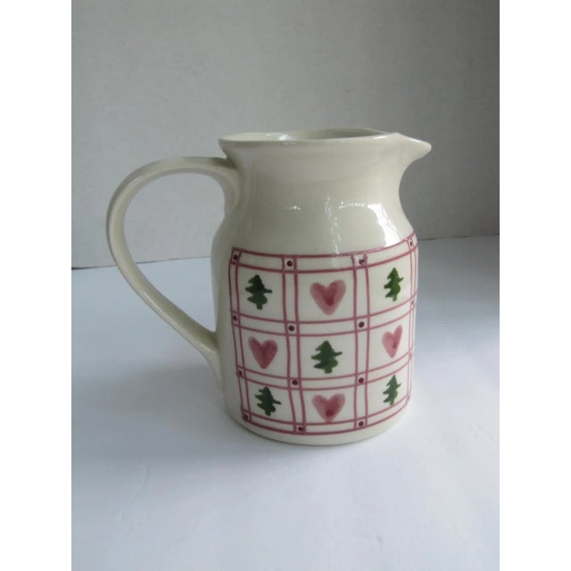 1990s Pitcher Hearts & Trees by Hartstone Pottery For Sale - Image 5 of 5