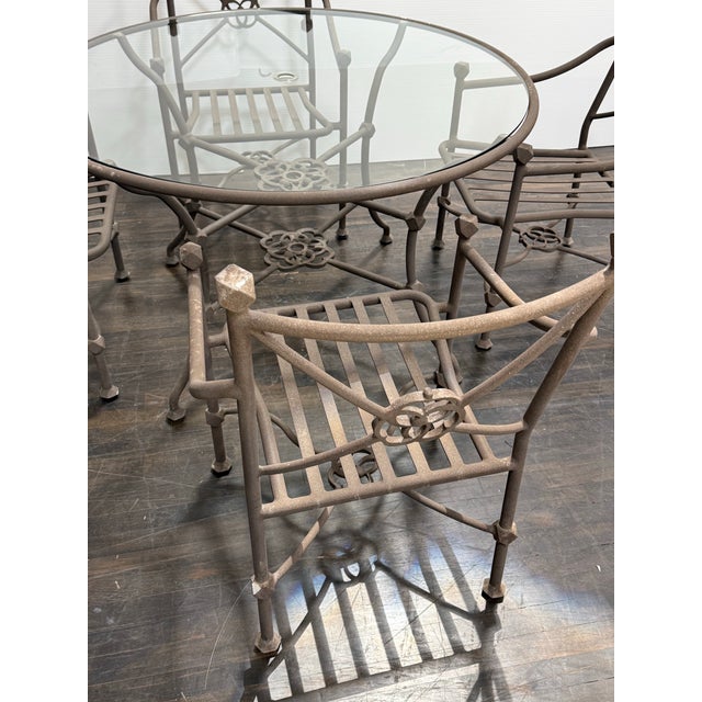 2010s Terra Furniture Renaissance Outdoor Patio Table + Chairs, Set of Five For Sale - Image 5 of 12