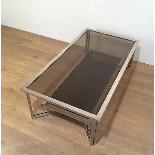 1970s Vintage Chrome Design Coffee Table For Sale - Image 4 of 13