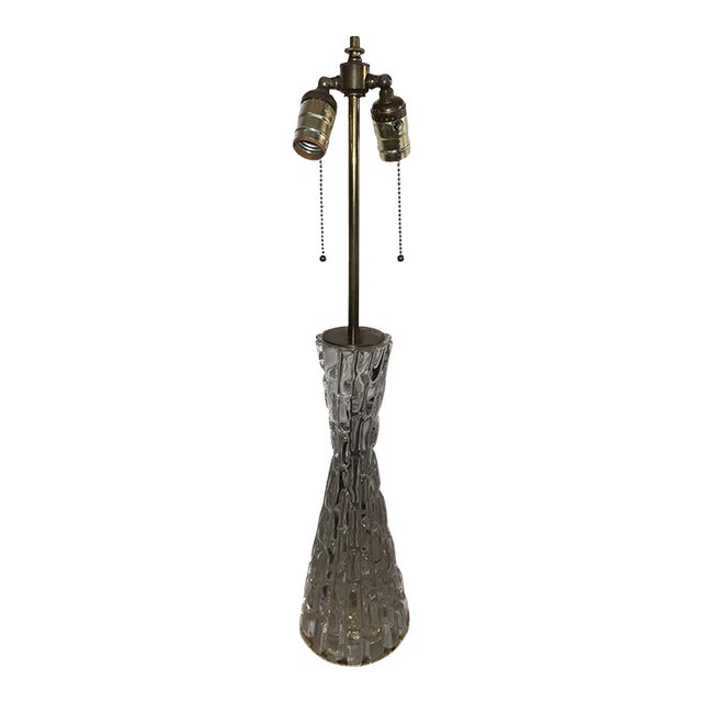 Mid-Century Modern Carl Fagerlund Relief Glass Lamp by Orrefors. 1960's For Sale